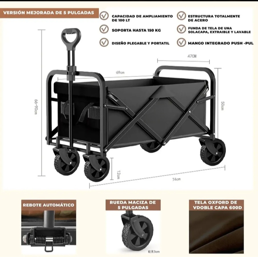 Carrito Vagón Plegable